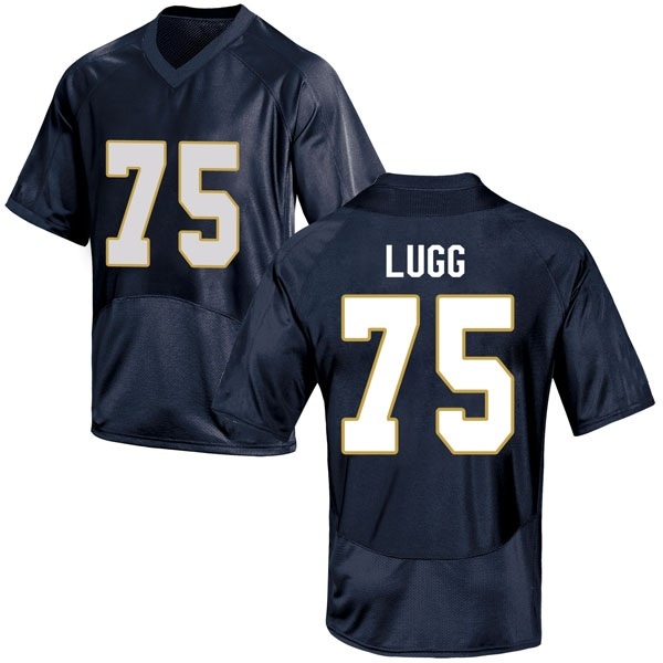 Josh Lugg Notre Dame Fighting Irish NCAA Men's #75 Navy Blue Game College Stitched Football Jersey RUR8555LX